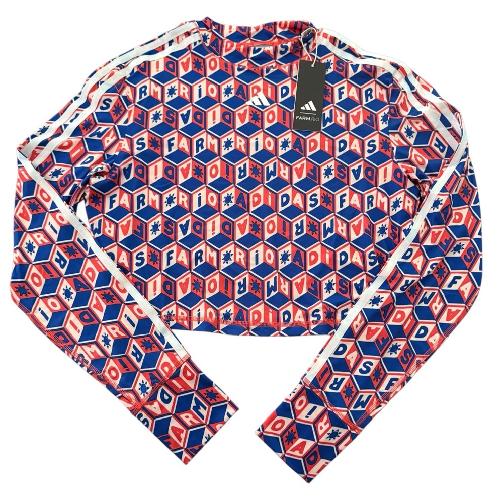 ADIDAS X FARM RIO CROP LONG SLEEVE SHIRT SIZE LARGE - Picture 5 of 16